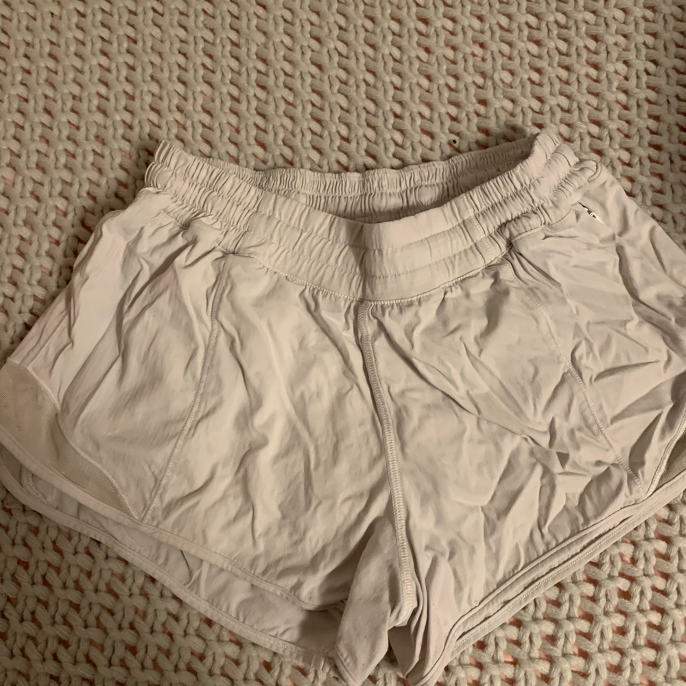 white lululemon shorts